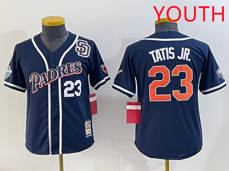 Youth 2025 San Diego Padres #23 Tatis jr Blue Throwback Game Nike MLB Jersey style 25